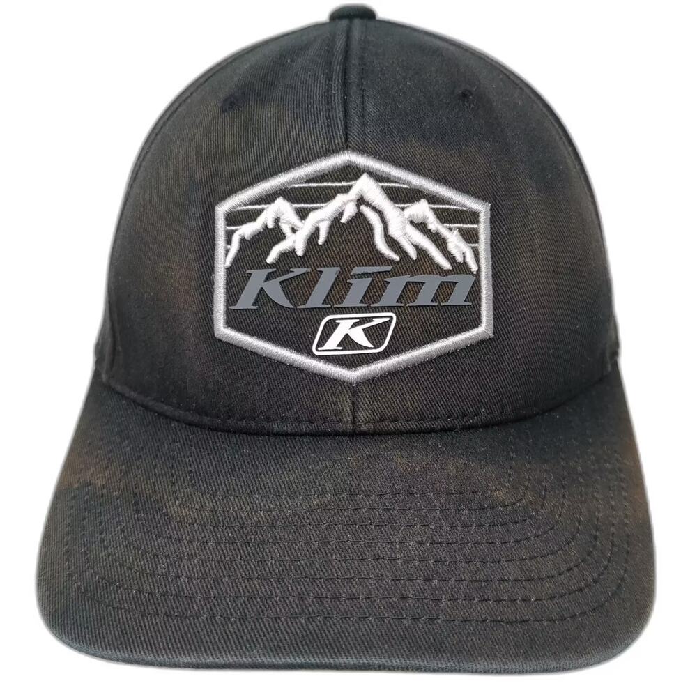 Klim Baseball Cap Black Gray Size M Mountains Embroidered Flexfit Curved Hat
